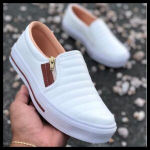 Tênis Sapatênis Sapatilha feminino Slip On Zíp casual Leve e confortável envio imediato