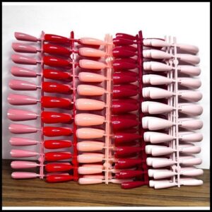 Kit 480/240 UNHAS Postiça Bailarina Nude/Transparente/Vermelha Ferrari/Vinho Nude Escuro/Rosa Claro
