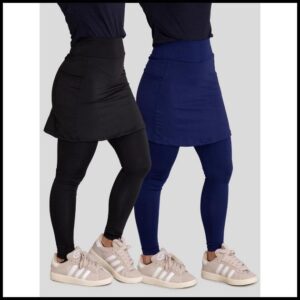 Kit com 2 Leggings Saia Femininas Evangelica com Bolsos Yoga Fitness