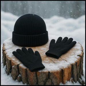 Kit Infantil Touca e Luva de Inverno Gorro Quentinho para Frio Menino Menina Criança Unissex