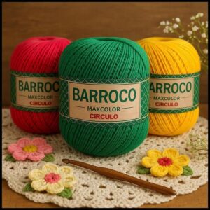 Barroco Maxcolor Círculo 200g Fio 4 para Crochê e Tricô - 100% Algodão - Fio para crochê