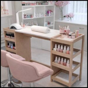 Mesinha Manicure Profissional Completa C/ Organizador Lateral Mista