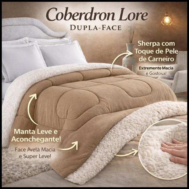 Coberdron Edredon Fofo Dupla-Face Casal Queen 2,20m x 2,40m Sherpa Quente Rosa Preto