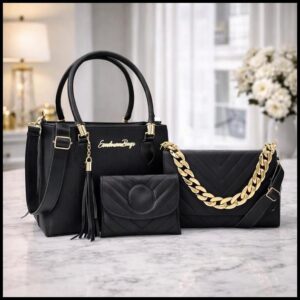 Kit 3 Bolsas Femininas Premium – Tote + Tiracolo + Carteira | Completo e Elegante