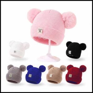 Gorro Touca Infantil Com Pompom Bebê Menina/Menino Inverno Frio Forrada Quentinha