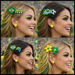 Presilha Brasil copa do mundo bandeira feminina cabelo sortidas