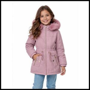 Jaqueta Menina PARKA Peluciada Casaco Infantil Com Capuz