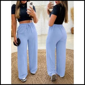 Calça Pantalona Cintura Alta com Bolso Dunas