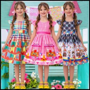 Vestido Infantil menina festa junina quadrilha arraial