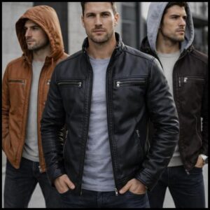 Jaqueta De Couro Masculina Casaco Blusa De Frio Corta Vento Impermeavel