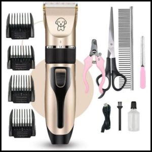 Kit Máquina Para Tosar Pet + Tesoura + Pente + Lixa Máquina Profissional Para Cachorro & Gato