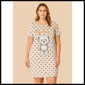Camisão Camisola Pijama Confortável Estampa Valentina Plus