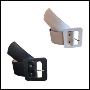 Kit 2 Cinto Feminino 1,10 cm Fivela Quadrada Retro Colorido Moda Blogueira Varias Cores Oferta