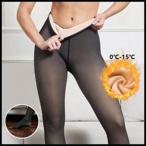 Meia-Calça Térmica Feminina Super Stretch De Inverna Com a Forra Translúcida De Pelucida Termica