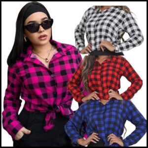Camisa Xadrez Moda Feminina Quadriculadas Festa Junina Estilosa Tendência 2026