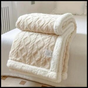 Manta Casal Canelada Com Sherpa Glamour 2,20 x 1,80 Super Macio