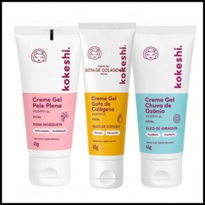 Kit Linha Ozônio Kokeshi com 3 unidades Cremes Faciais Óleo de Girassol