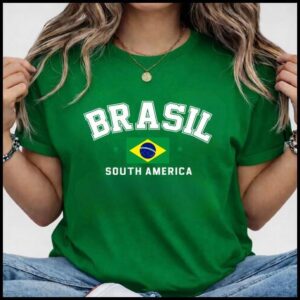 Blusa Feminina Brasil South America T-shirt Verão Manga Curta Envio Imediato