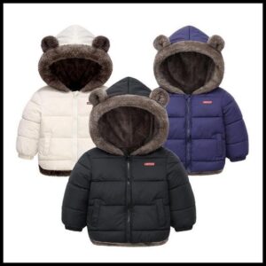 Casacos Espessos Para Crianças Outono Inverno Mais De Veludo Meninas Roupas De Algodão Com Capuz Sólido Kids Outerwear