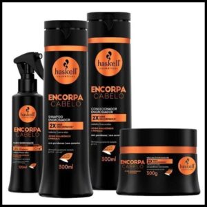 Encorpa Cabelo Haskell - Shampoo + Condicionador + Máscara + Fluido