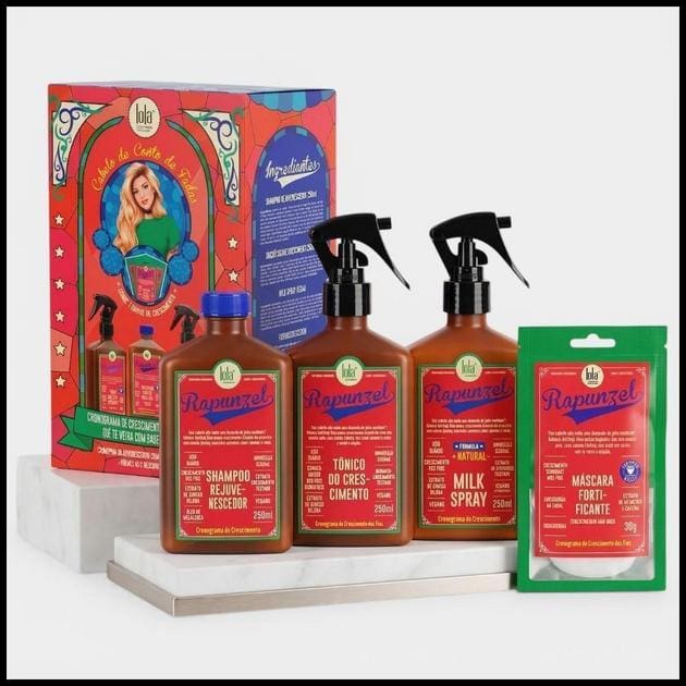 Kit Lola Rapunzel Linha Crescimento Capilar - Shampoo + Máscara + Tonico + Milk