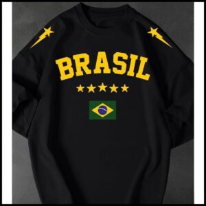 Camisetão Feminina Brasil Seleção Copa Streetwear Oversized Estilosa 100% Algodão Premium