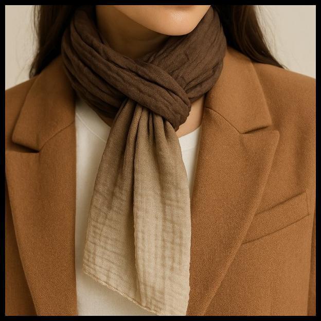 Lenço Cachecol Echarpe Longo – Degradê Elegante, Leve e Sofisticado, 1,50 x 0,50m(Ref: 01W32-4) ACG