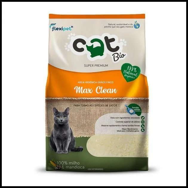 Areia Catbio Biodegradável 4 Kg - Max Clean - Grãos Finos