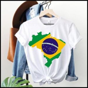 Camiseta T-shirt Blusa DO BRASIL Feminina MAPA DO BRASIL