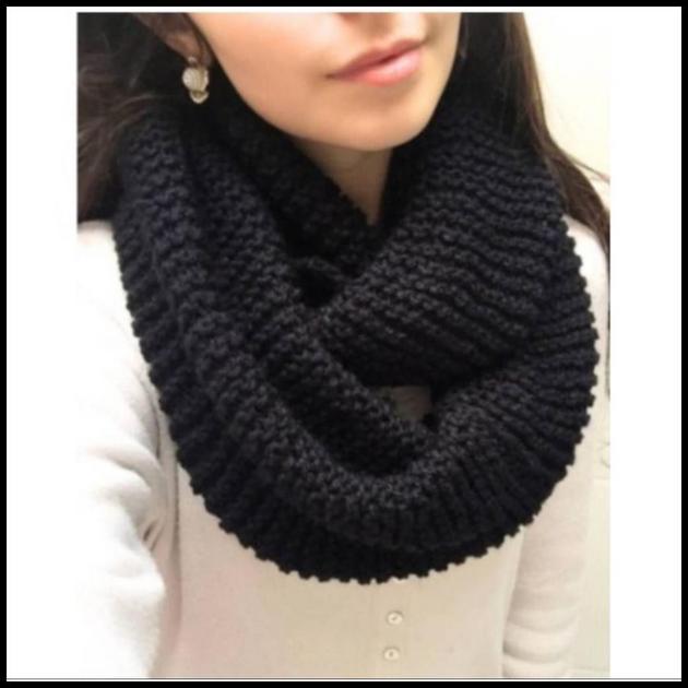 Cachecol Gola Infinita Tricô Quentinho Feminino Inverno 2025