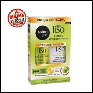 Kit Shampoo 300ml + Condicionador 200ml Meu Liso Escudo Antiporosidade