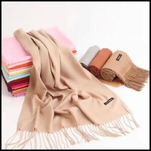 Cachecol Pashmina Lisa de poliester de 150g-250g com franjas unisex