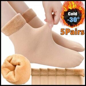 Kit com 5,3,1 pares de meias/meias soquete térmica grossa flanelada fleece inverno frio intenso