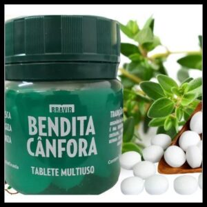 Bendita Cânfora Pote Com 30 Tabletes Pedra Multiuso
