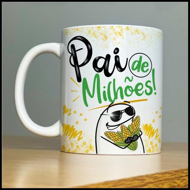 Caneca Cerâmica Com Frase Divertida Presente Dia Dos Pais Pai De Milhões