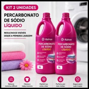 Percarbonato de Sodio Liquido Tira Manchas Remove Manchas Vinho Cafe Suor 2l 1l