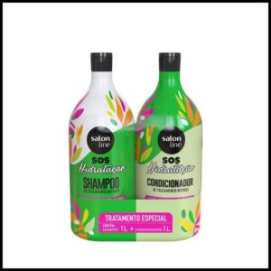 Kit S.O.S Hidratação Azeite de Oliva Shampoo e Condicionador Litrão Salon Line