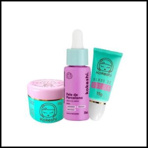 Kit Pele de Porcelana com Sérum de Arroz e Olhos de Gueixa Kokeshi