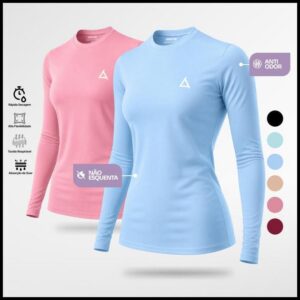 KIT 2 Camiseta Térmica Feminina Segunda Pele Academia Dry Fit Treino Camiseta Slim Caminhada Treino