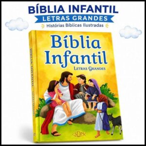 Bíblia Infantil Letras Grandes Capa Dura Ilustrada Livro Bíblico Colorido Crianças