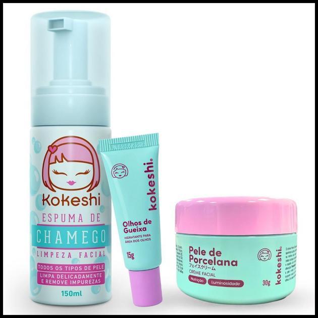 Kit Kokeshi Hidratação e Limpeza Facial Pele de Porcelana