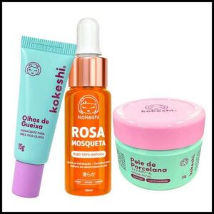 Kit Renovadores Kokeshi Pele Porcelana Óleo de Rosa Mosqueta