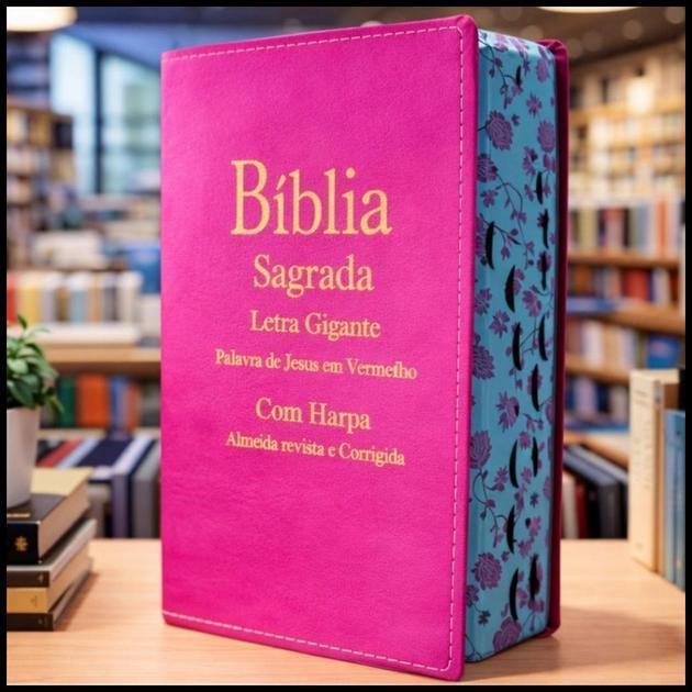 Biblia Feminina Letra Grande | Harpa & Corinhos | RC | Luxo Pink