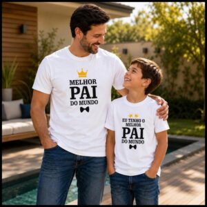 Kit 2 Camisetas Melhor Pai Do Mundo | Dia dos Pais