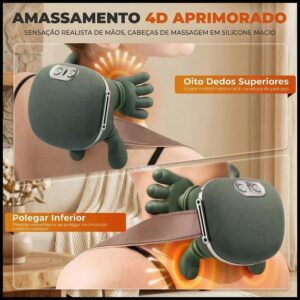 Massageador de Pescoço e Ombro 8 Pontos com Aquecimento | Alívio de Tensão e Relaxamento Profundo