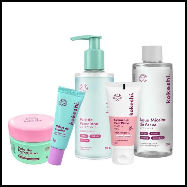 Kit Cuidados Essenciais Kokeshi Limpeza e Hidratação