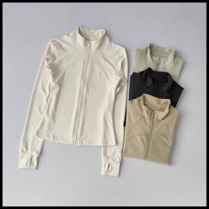 Casaco De Ginástica De Manga Comprida Esportivo Feminino Zip Yoga Camisa De Inverno Ginásio Top Casacos Corrida Roupas