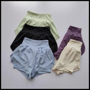 Shorts Esportivos Femininos De Verão , Malha 2 Em 1 , Secagem Rápida , Yoga , Respirável , Fitness , Cintura Alta Corrid