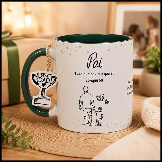 Caneca Pai meu Maior Exemplo com Tag e Caixa