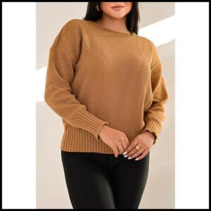 BLUSA DE FRIO NA LÃ FEMININO GOLA CANOA TRICOT COM MANGA LONGA OUTONO INVERNO LISA BASICA PONTO FANG TENDECIA BLOGUEIRA